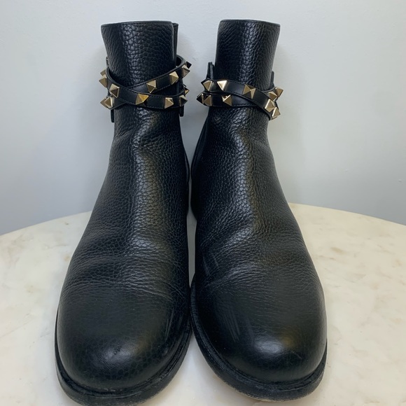 Valentino Garavani Rockstud Leather Ankle Boots - Picture 2 of 11